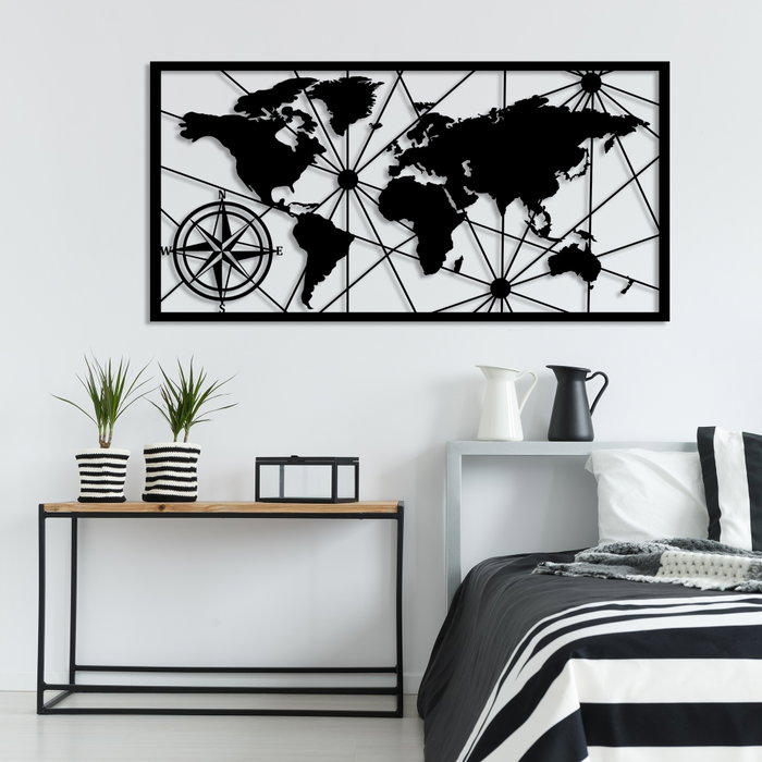 Wallity World Map Large 2 Negro Wallity World Map Large 2 Negro
